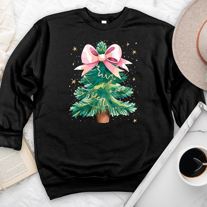 christmas tree bow premium crewneck sweatshirt