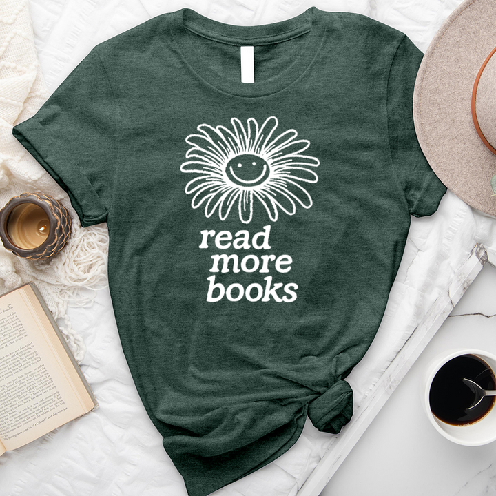 read more books flower unisex tee