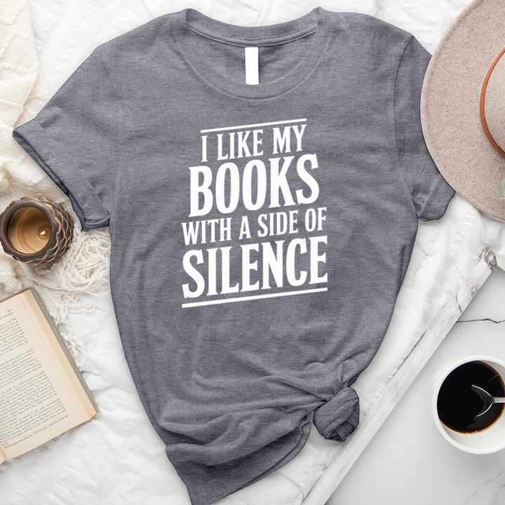 books with a side of silence unisex tee