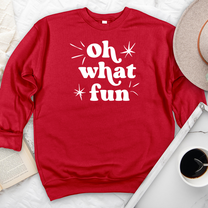 white oh what fun premium crewneck sweatshirt