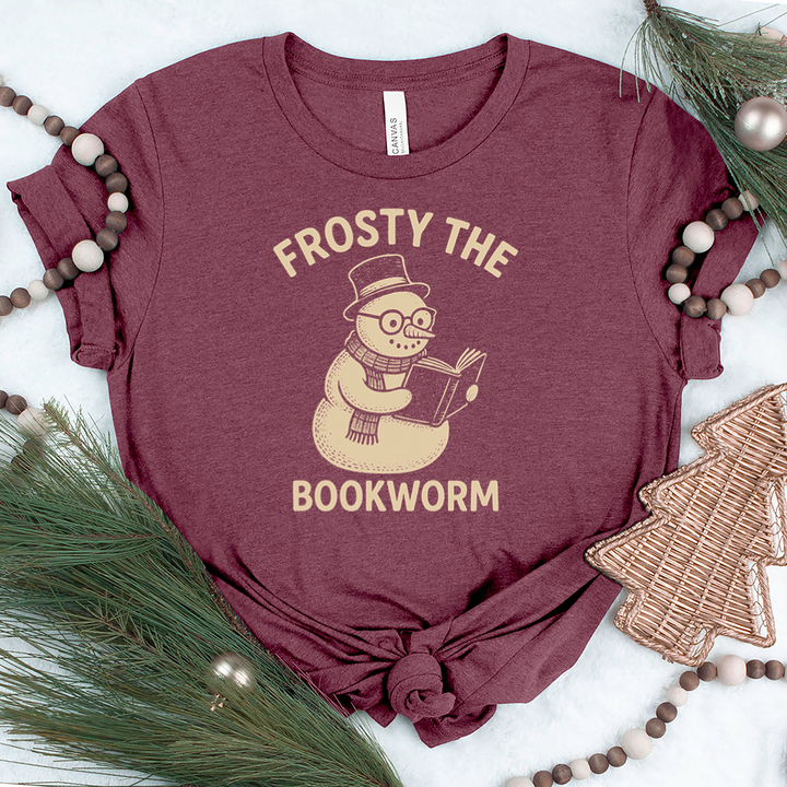 frosty the bookworm unisex tee