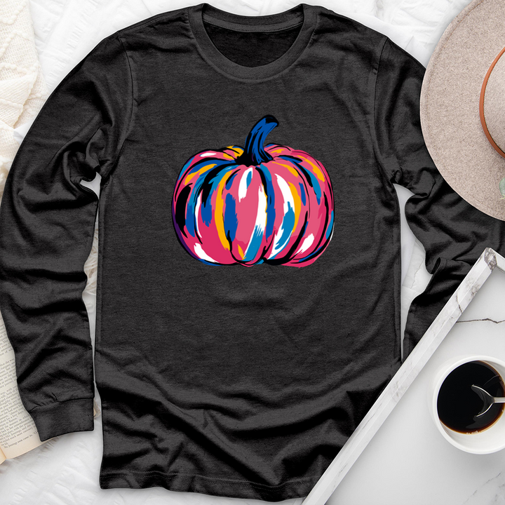watercolor pumpkin long sleeve unisex tee