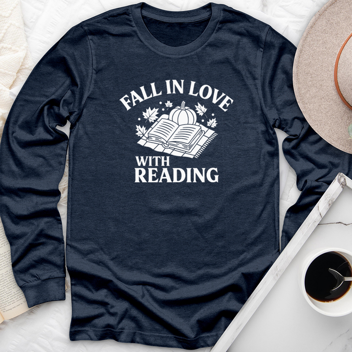 fall in love with reading light long sleeve unisex tee