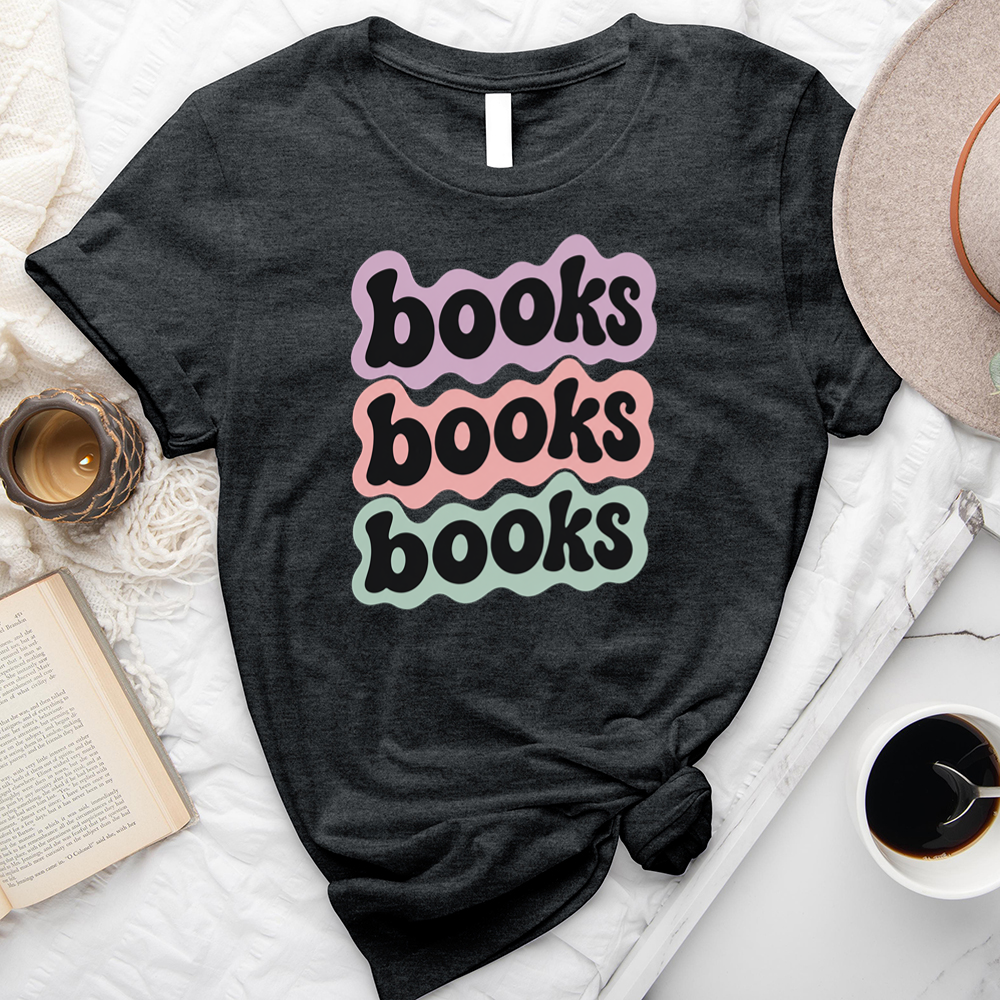 books books books outline unisex tee