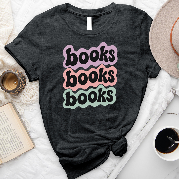 books books books outline unisex tee
