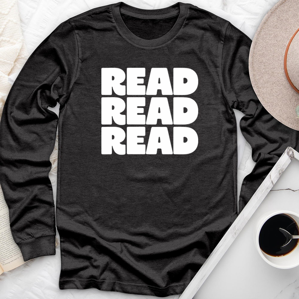 bold read read read long sleeve unisex tee