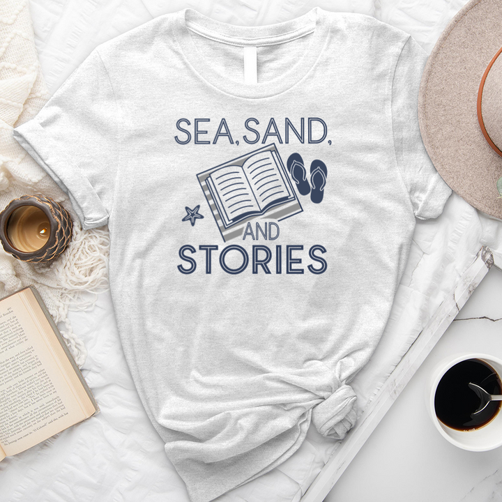 sea, sand and stories unisex tee