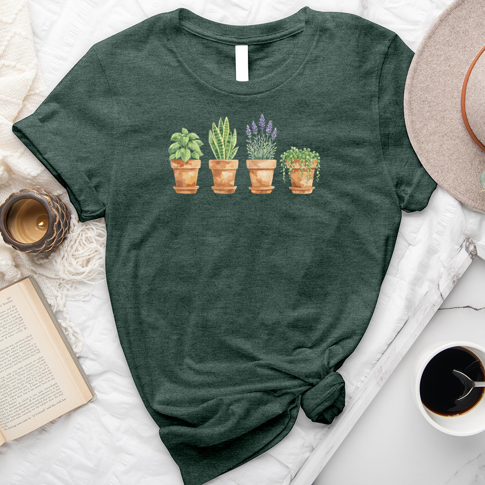watercolor potted plant pals tee