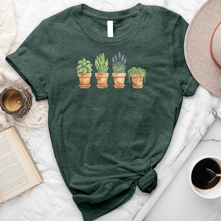 watercolor potted plant pals tee