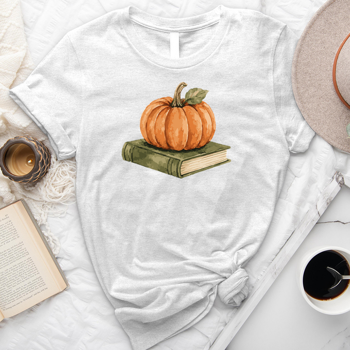watercolor pumpkin book unisex tee