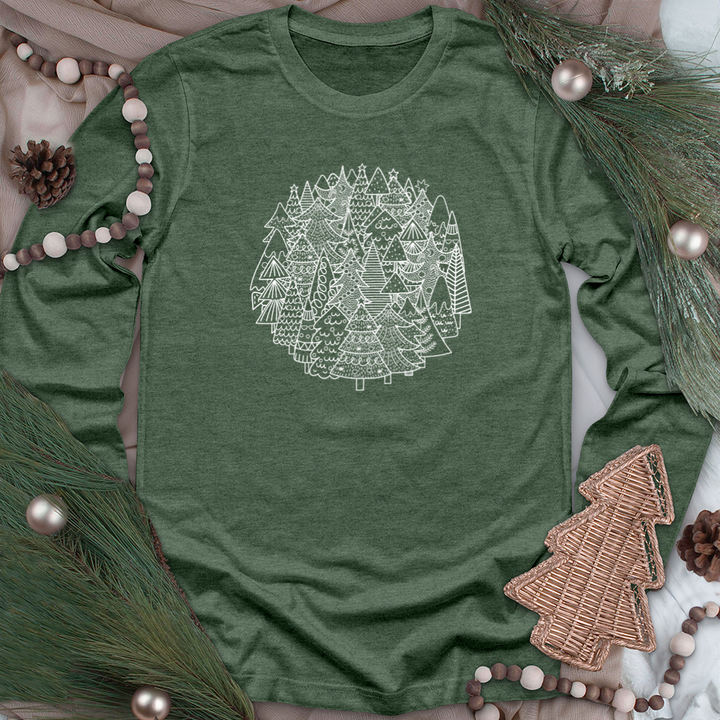 circle of trees long sleeve unisex tee