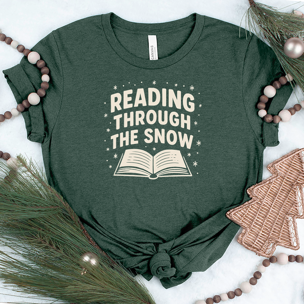 reading through the snow unisex tee