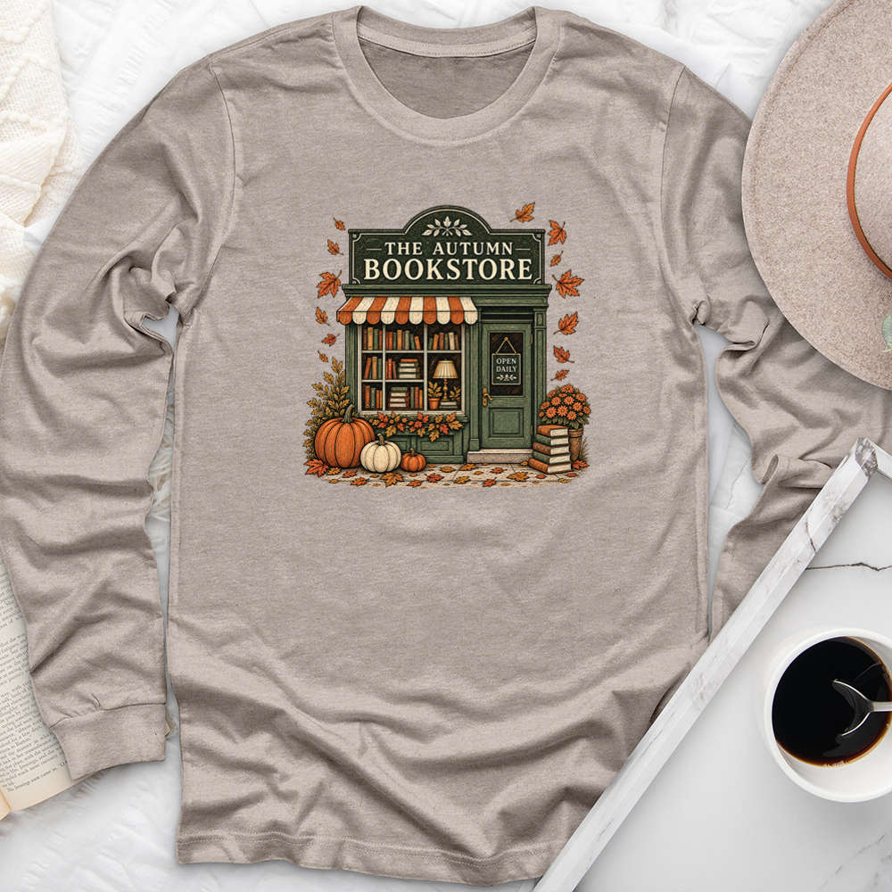 the autumn bookstore long sleeve unisex tee