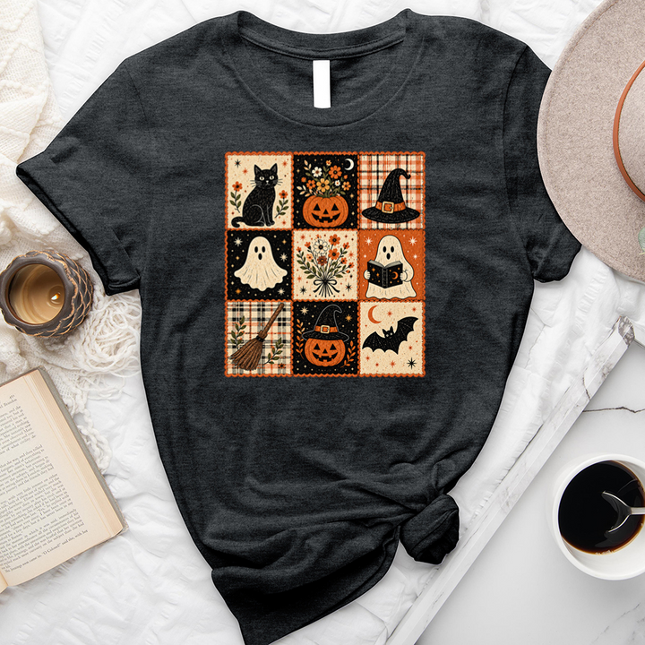 cozy fall grid unisex tee