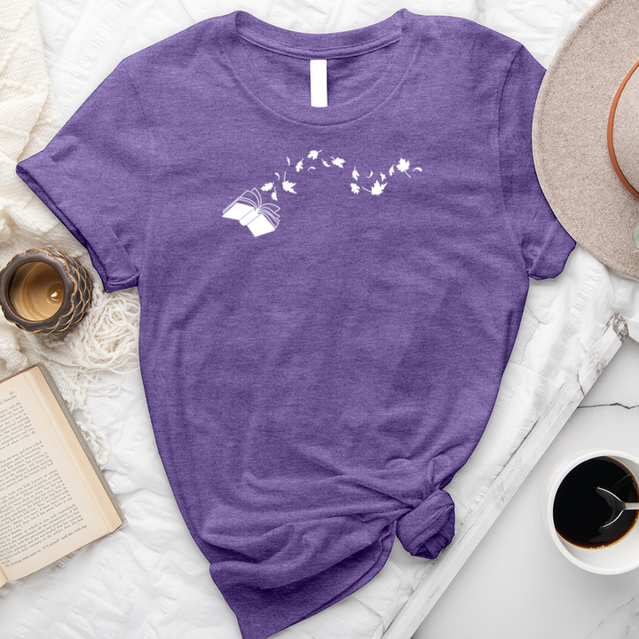 book leaves unisex tee