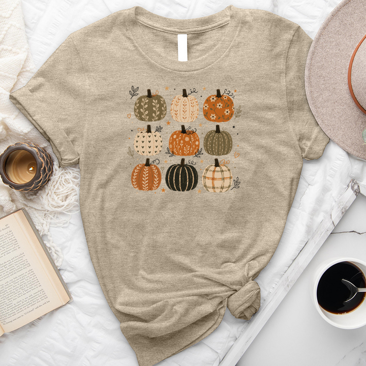 nine pattern pumpkins unisex tee