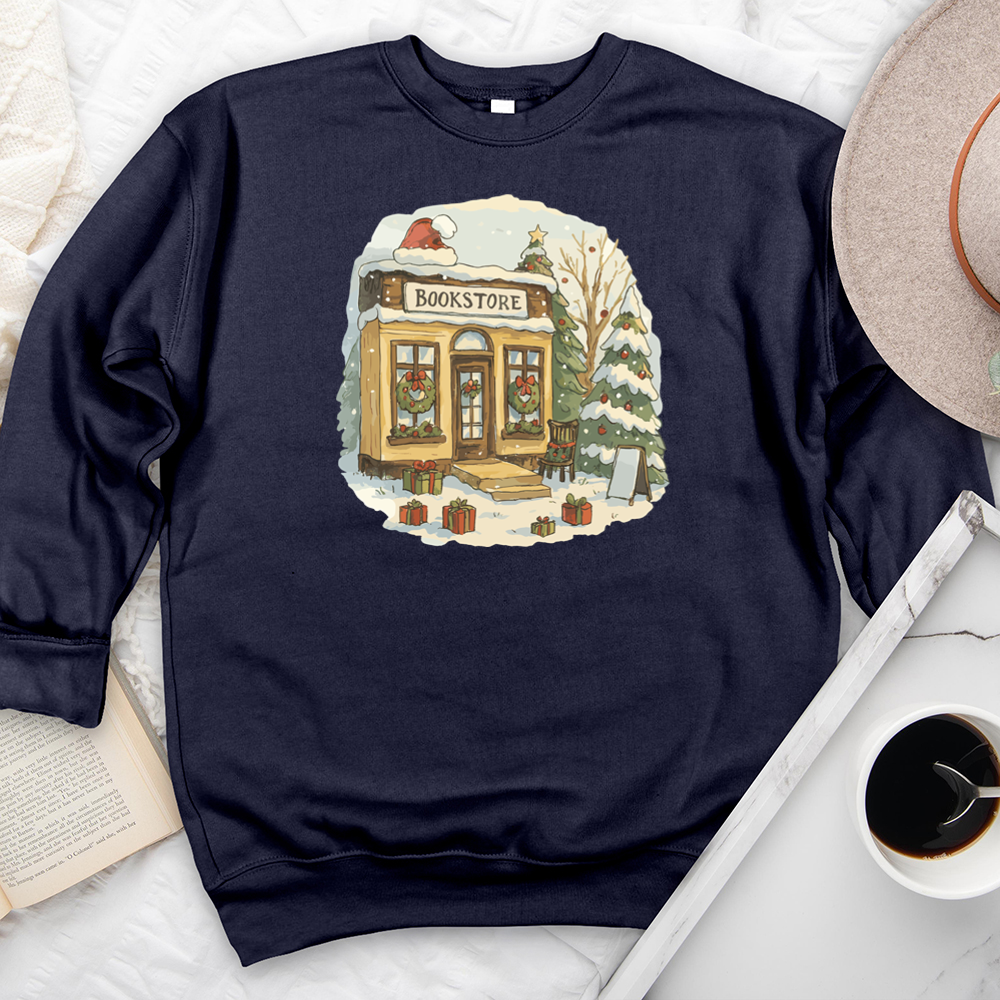 christmas bookstore premium crewneck sweatshirt