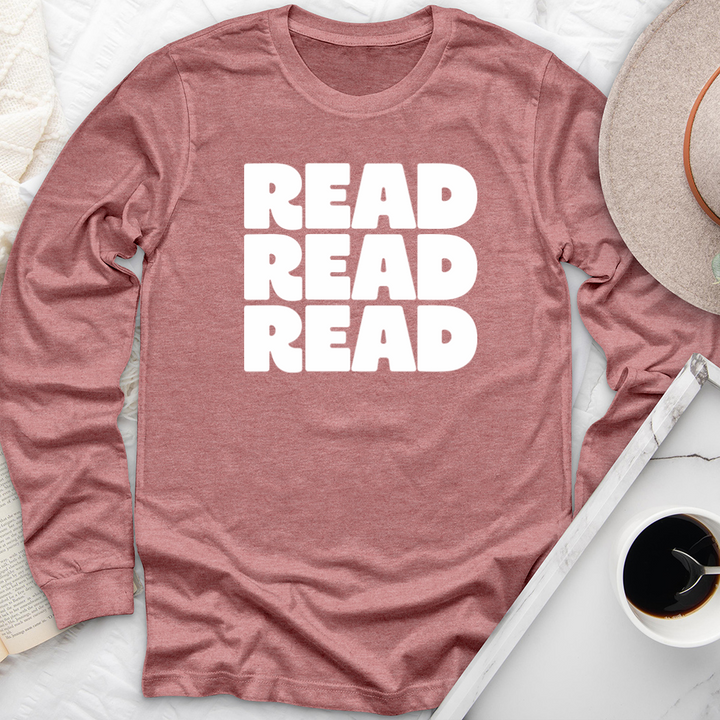 bold read read read long sleeve unisex tee