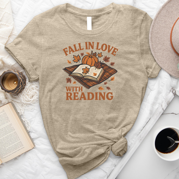 fall in love with reading picnic unisex tee