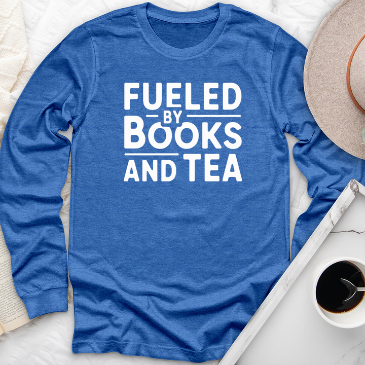 fueled by books and tea long sleeve unisex tee