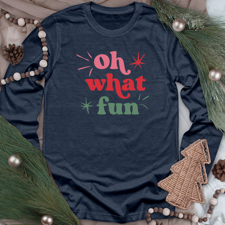 colorful oh what fun long sleeve unisex tee