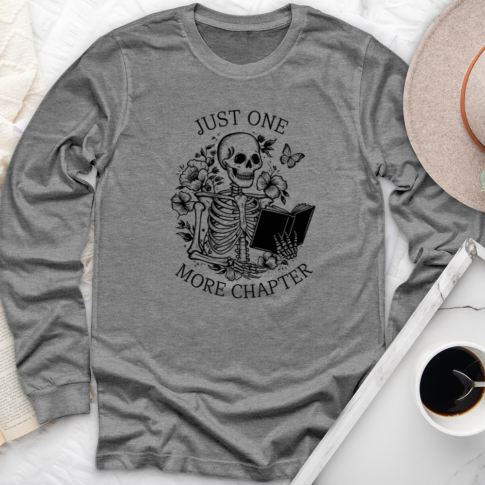 one more chapter skeleton long sleeve unisex tee