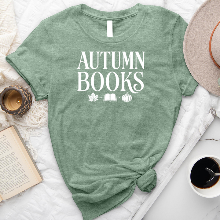 autumn books icons unisex tee