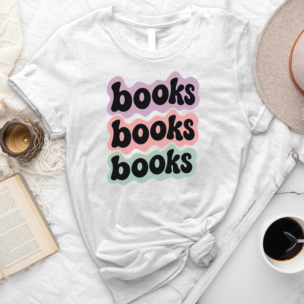 books books books outline unisex tee