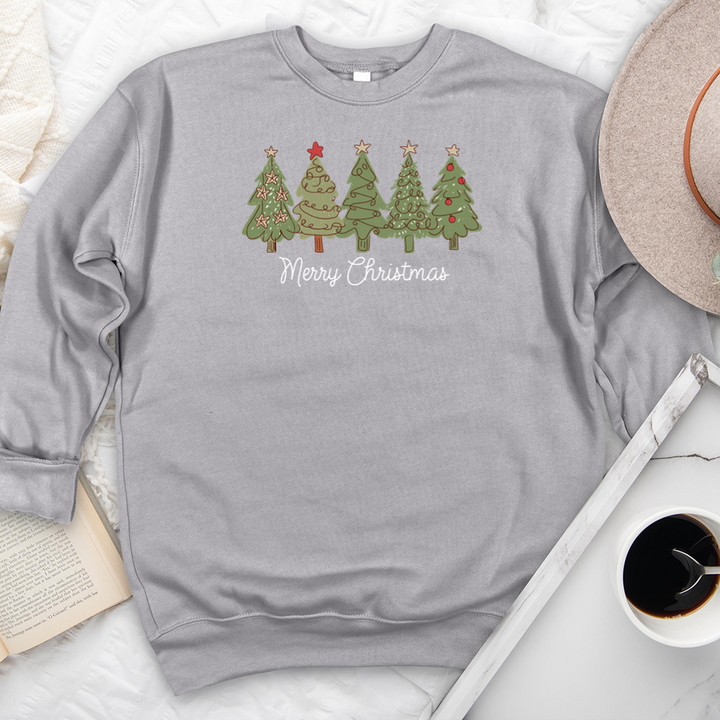 merry christmas trees premium crewneck sweatshirt