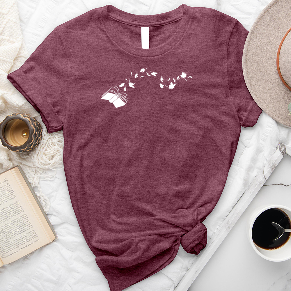 book leaves unisex tee