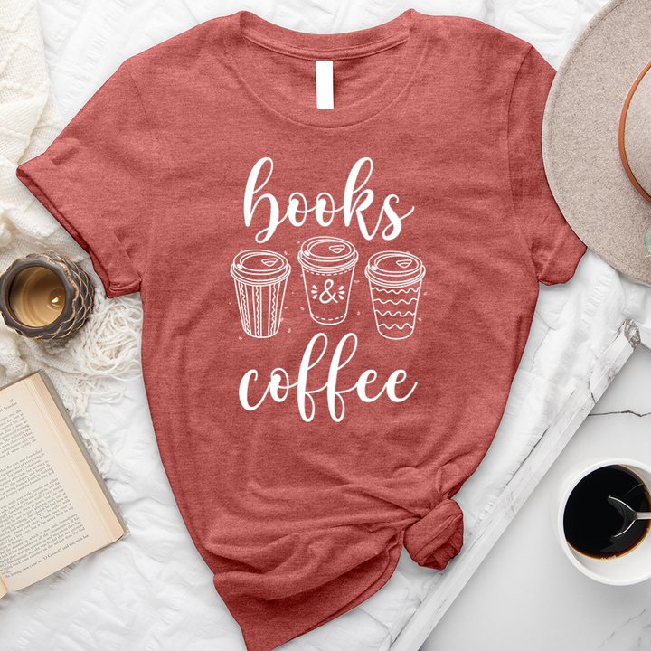 books & coffee unisex tee