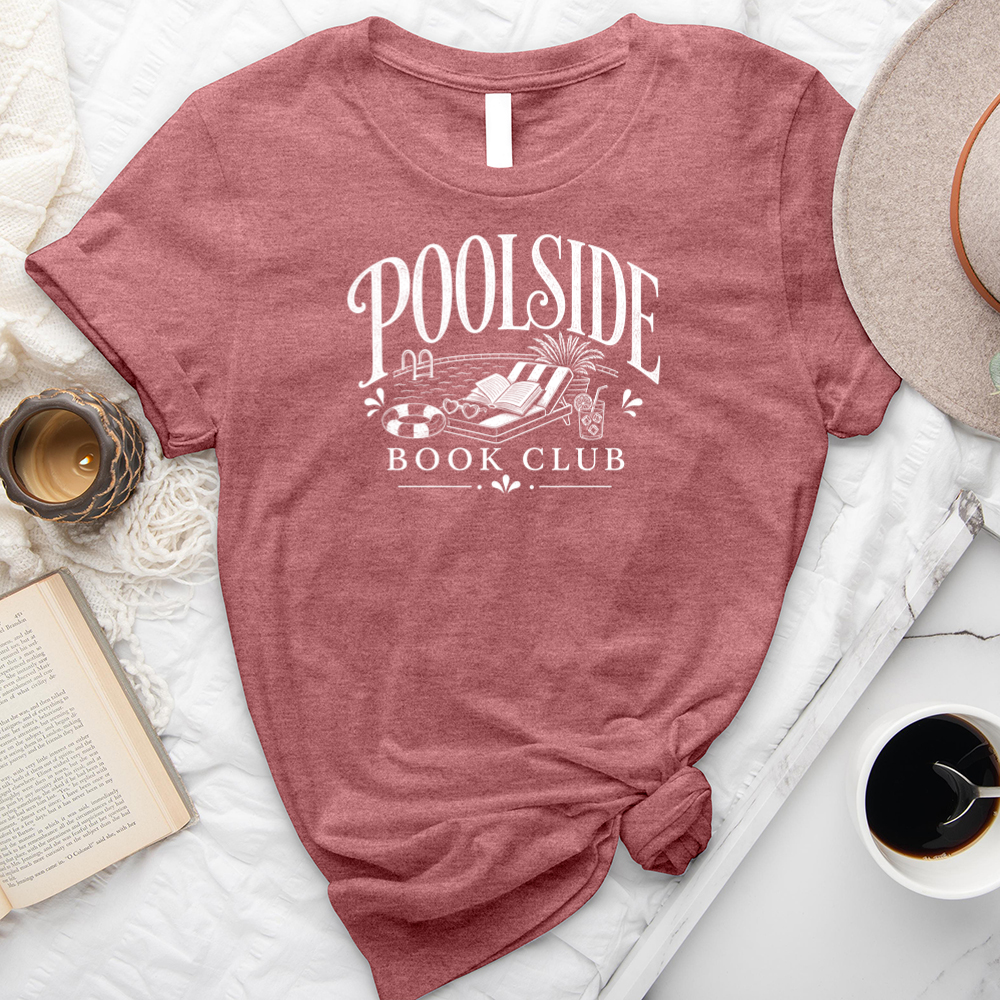 poolside book club white unisex tee