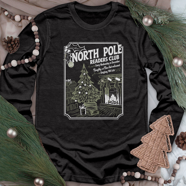 north pole readers club long sleeve unisex tee