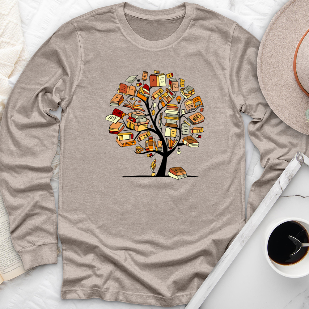 book tree unisex long sleeve tee