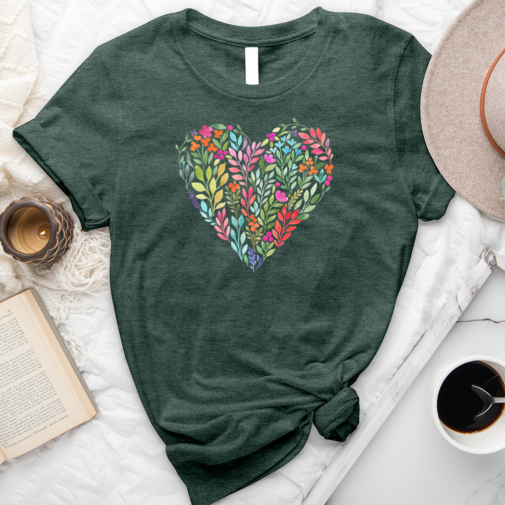 bright flower heart tee