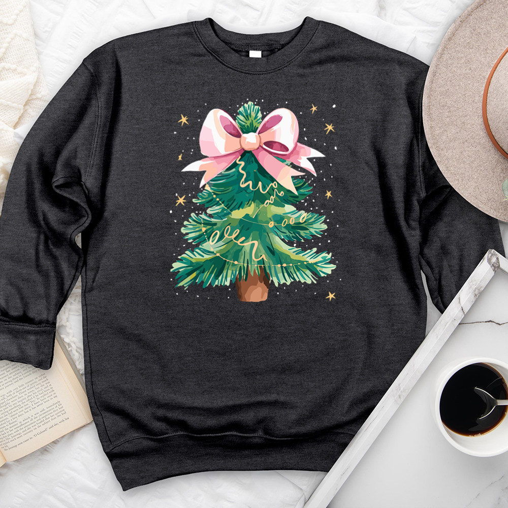 christmas tree bow premium crewneck sweatshirt