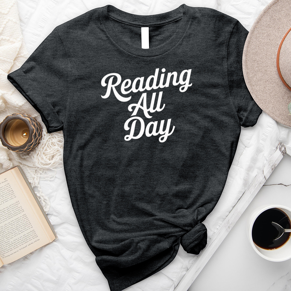 reading all day unisex tee