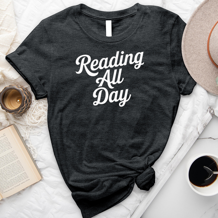 reading all day unisex tee