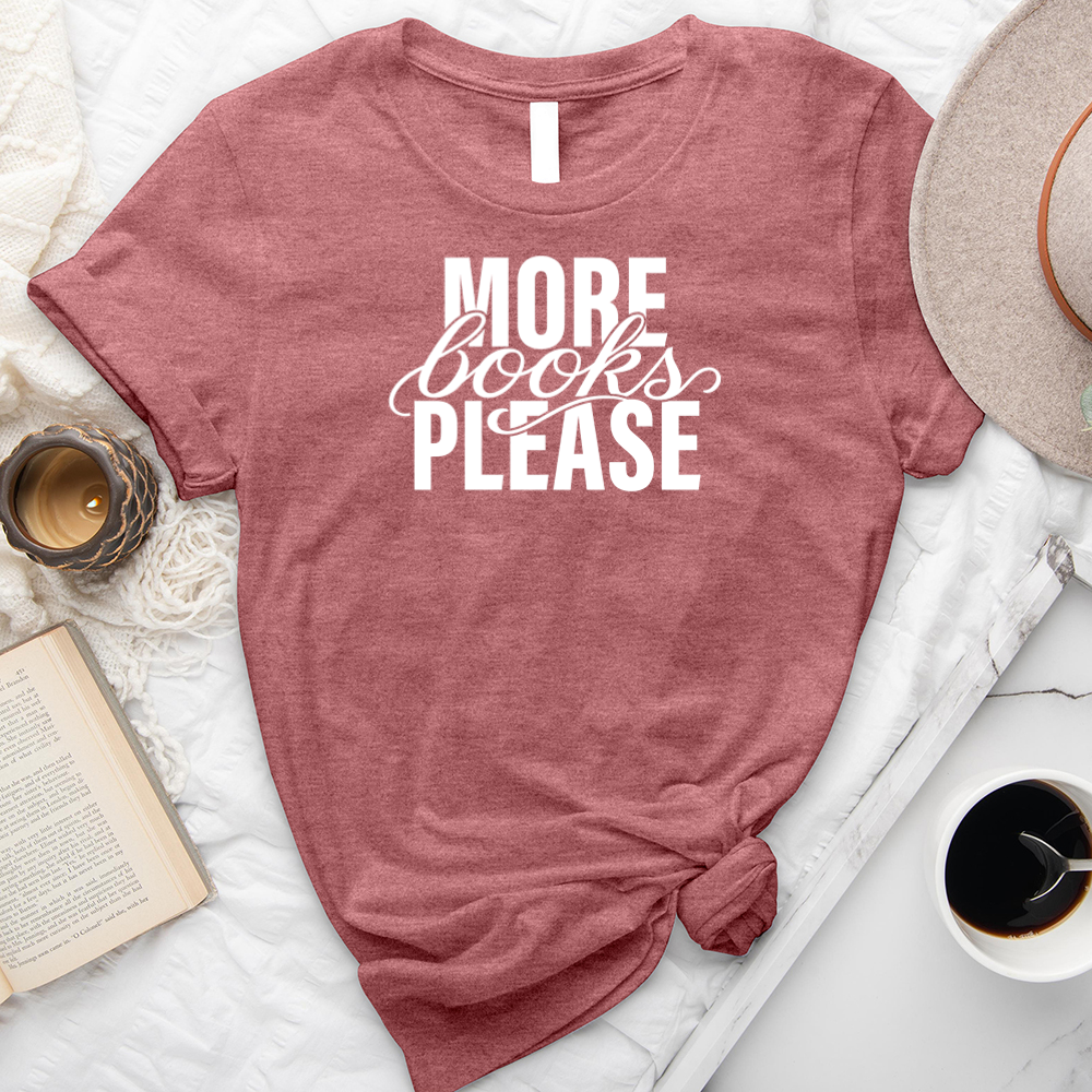 more books please white unisex tee