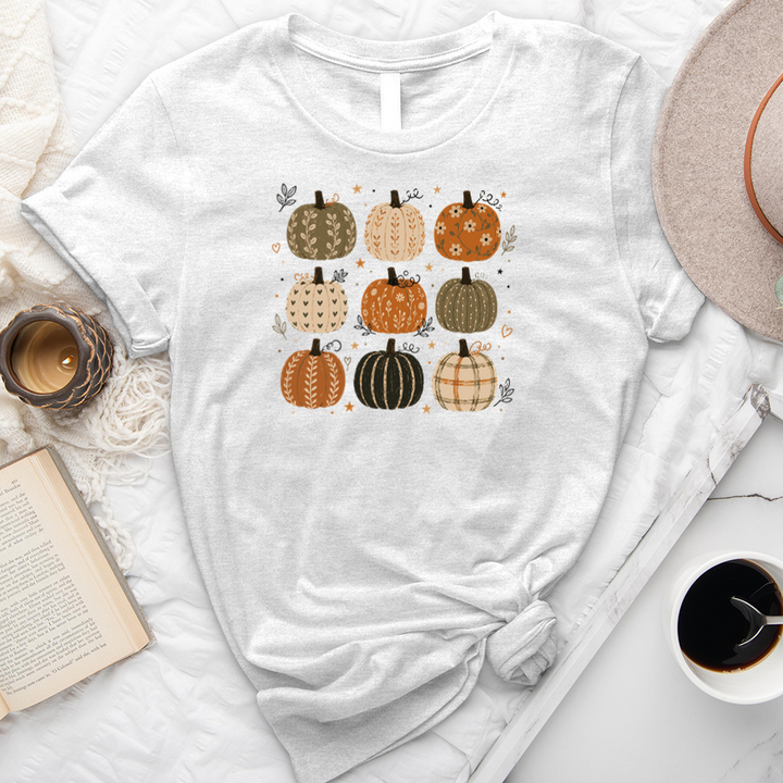 nine pattern pumpkins unisex tee