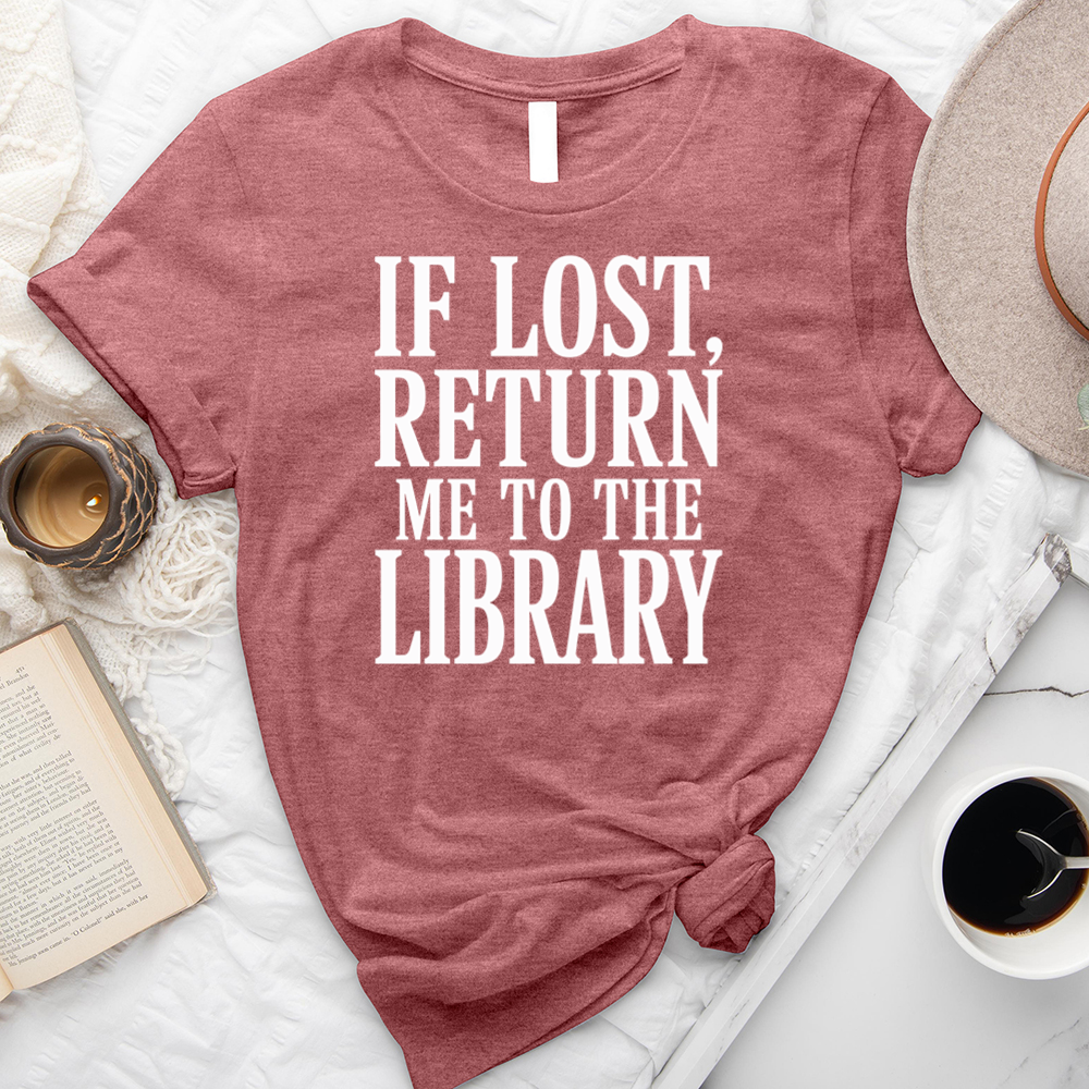 return to the library text unisex tee