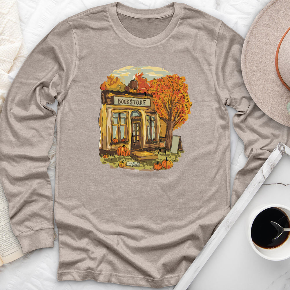 autumn bookstore long sleeve unisex tee