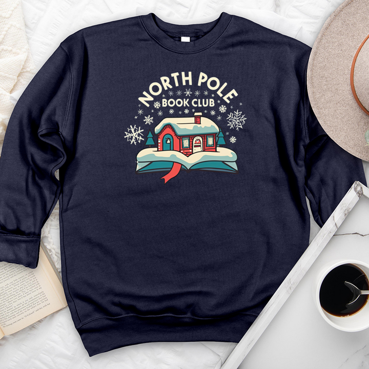 cozy north pole book club premium crewneck sweatshirt