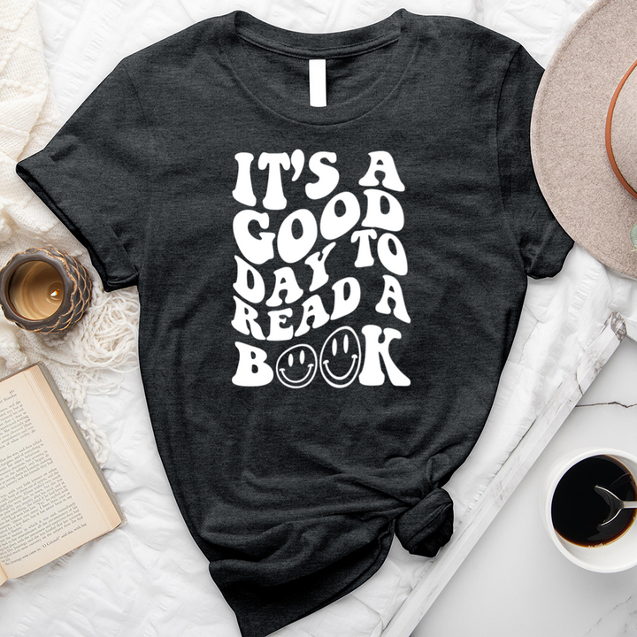 good day to read a book unisex tee