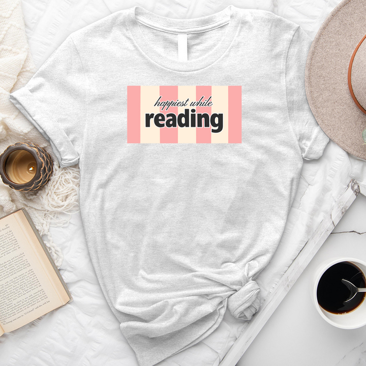 happiest while reading retro unisex tee