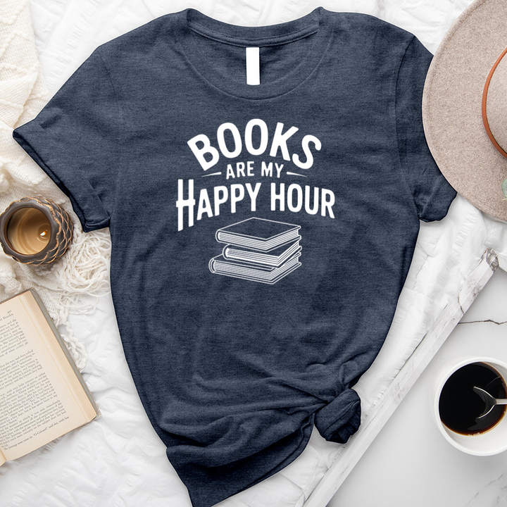 books are my happy hour unisex tee