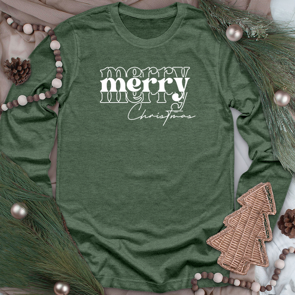 merry merry christmas long sleeve unisex tee