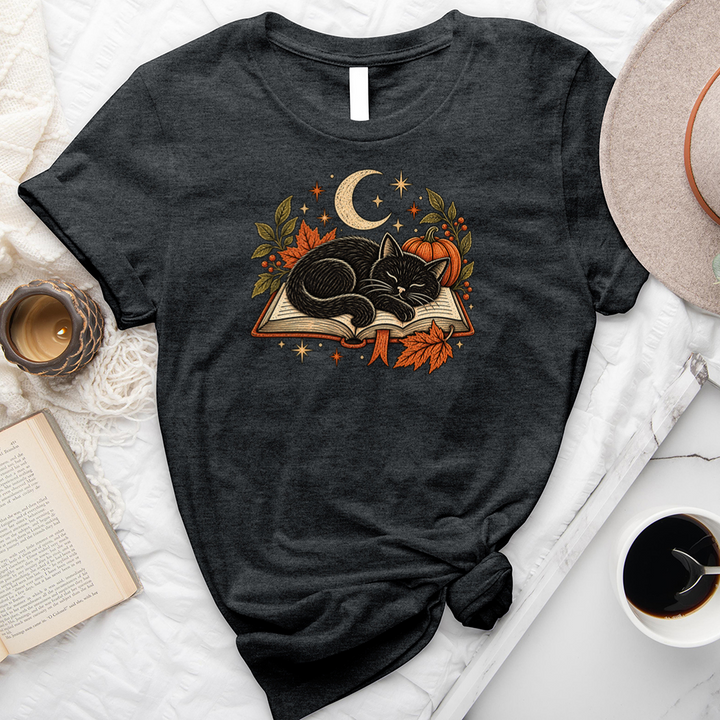 sleeping black cat unisex tee