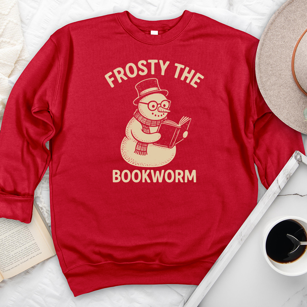 frosty the bookworm premium crewneck sweatshirt