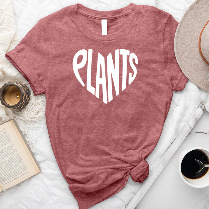 plants heart text unisex tee
